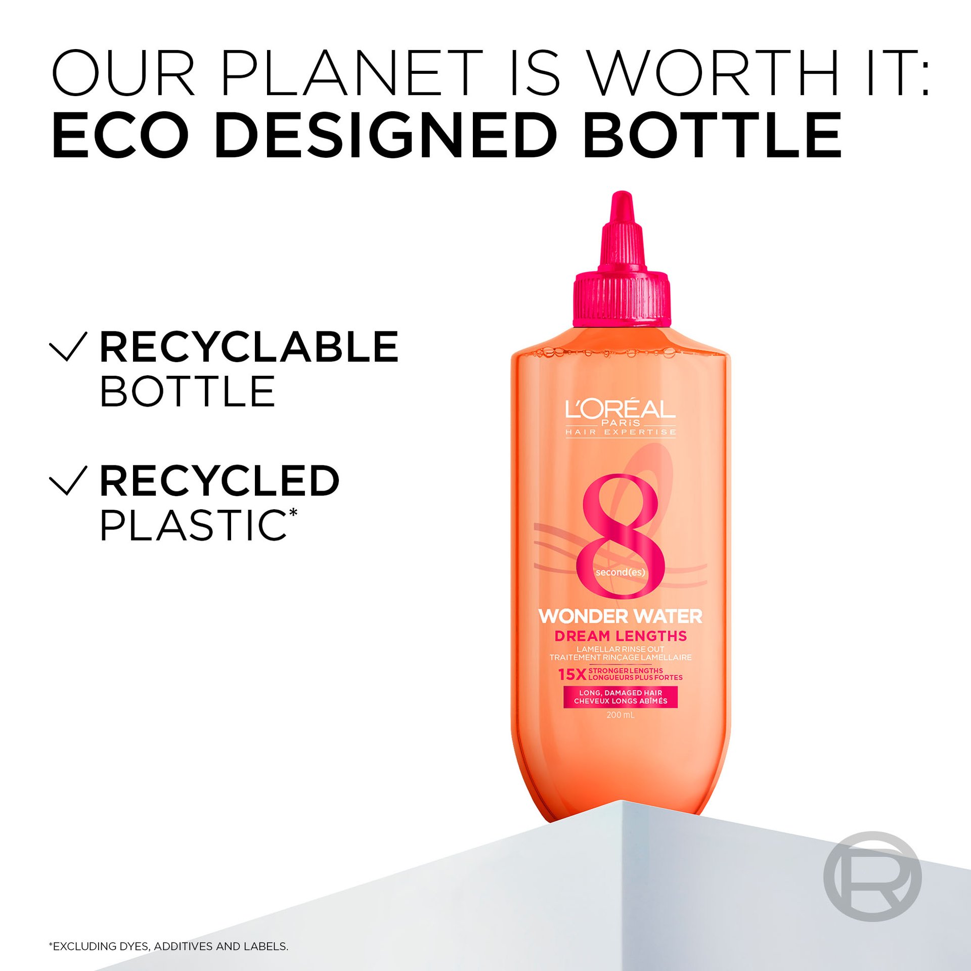 The wonder water is made from a recycled bottle.